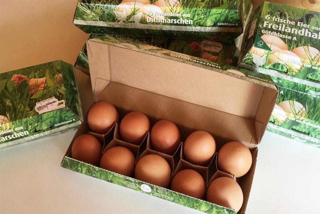 Eier aus Freilandhaltung mit Mobilställen vom Hof Timm aus Nindorf